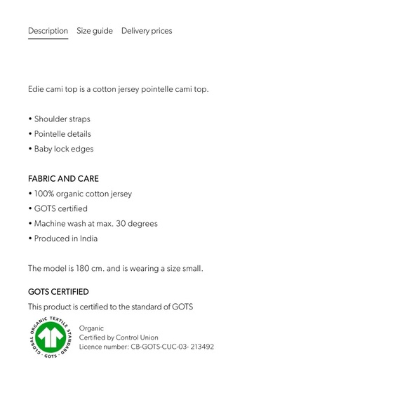 Skall Studio edie pointelle organic cotton cami tank top xs blue - Picture 8 of 8